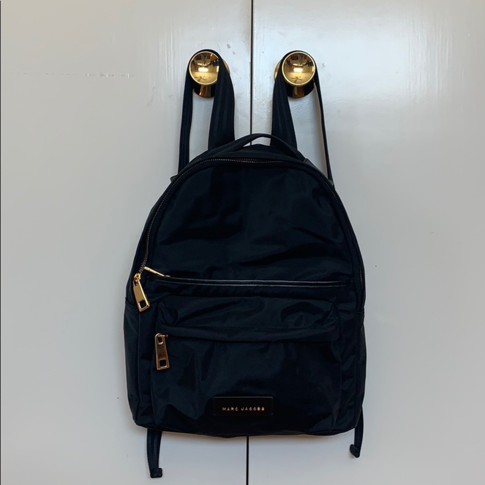 Marc Jacobs nylon backpack: black, gold hardware